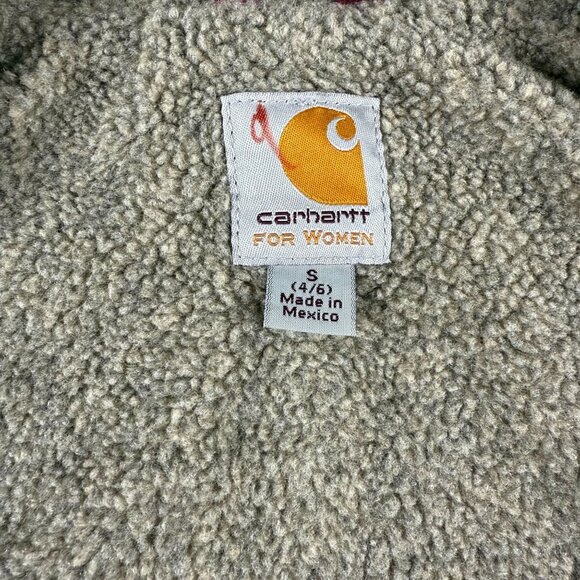 Carhartt Canvas Sherpa Lined Vest Womens Small Purple Pink WV001 648 Y2k - Picture 5 of 6